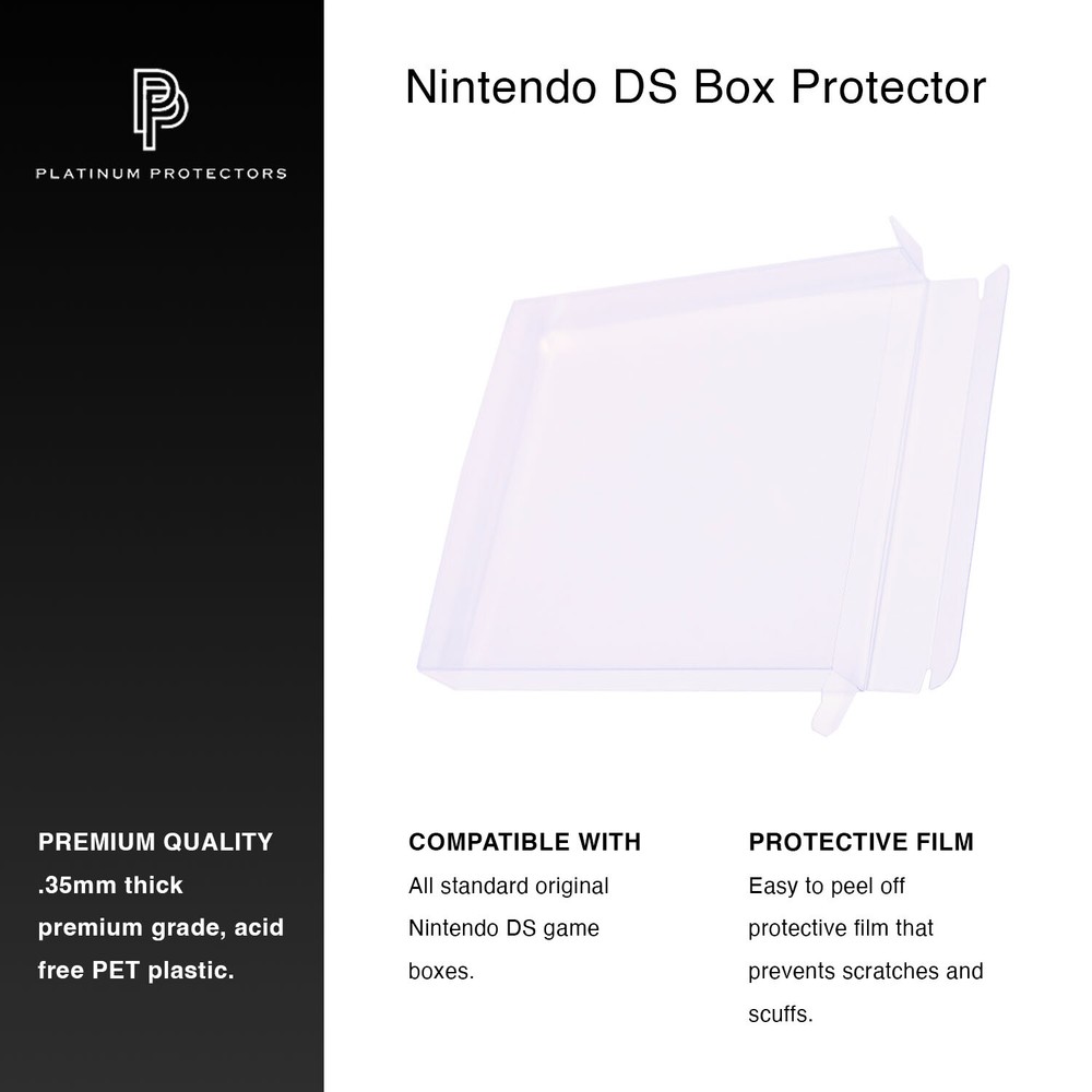 Nintendo DS Protector Cases for Game Boxes Clear Plastic .35mm Thick