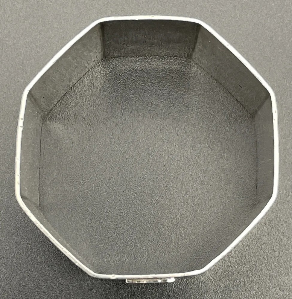 Lebolt Octagonal Sterling Silver Arts & Crafts Napkin Ring Raised “E” Monogram
