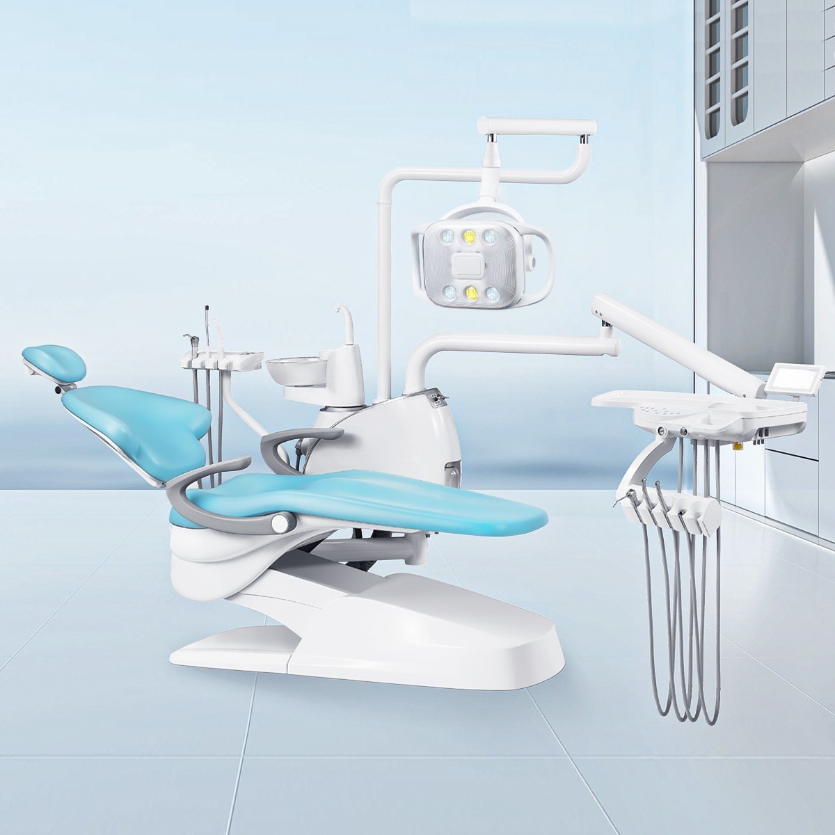 Dental Unit Chair DC Motor Computer Controlled PU Leather Integral Doctor Stool