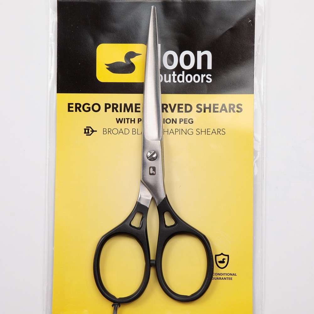 Loon Ergo Prime Curved Shears with Precision Peg - Black