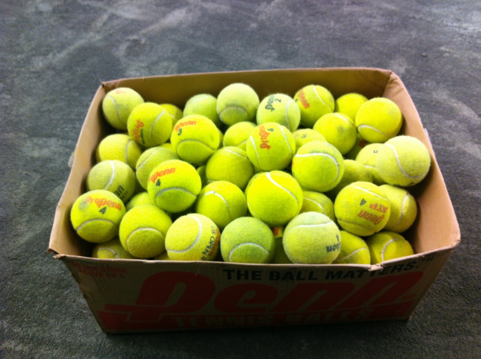 LOWEST PRICED USED TENNIS BALLS ON EBAY - BOX OF 100 ONLY $ 16. - Limit 2 boxes
