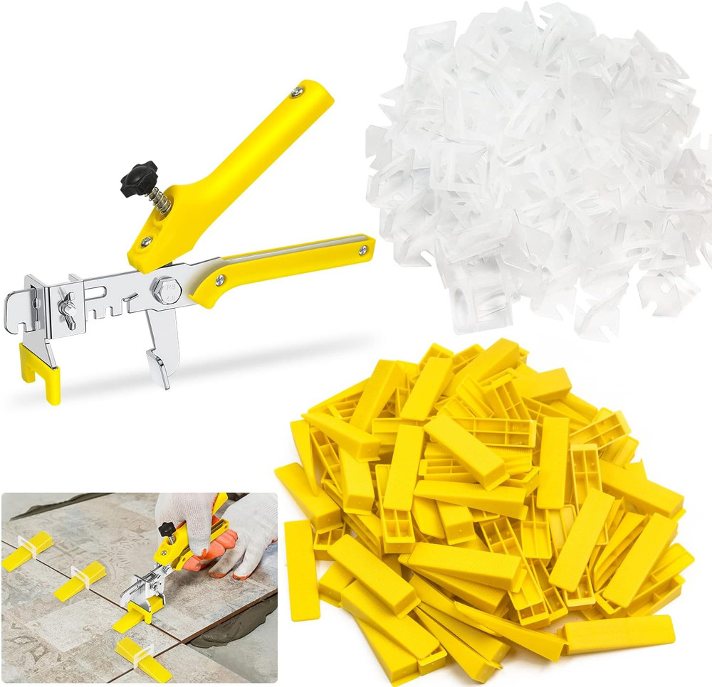 Tile Leveling System 1/8”Kit, 600Pcs Tile Leveler Spacers Clips+200Pcs Reusable