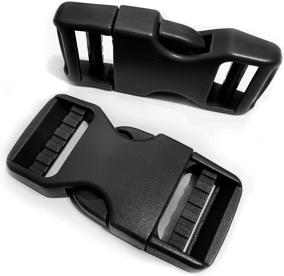 Quick Side Release Buckle for 1 inch Strap, 2 Set Plastic Black-1inch