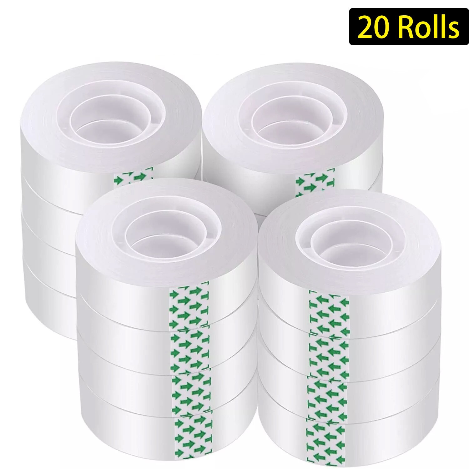 Clear Transparent Tape Rolls 3/4" x 1025" Dispenser Refill 20 Tape Rolls Scotch