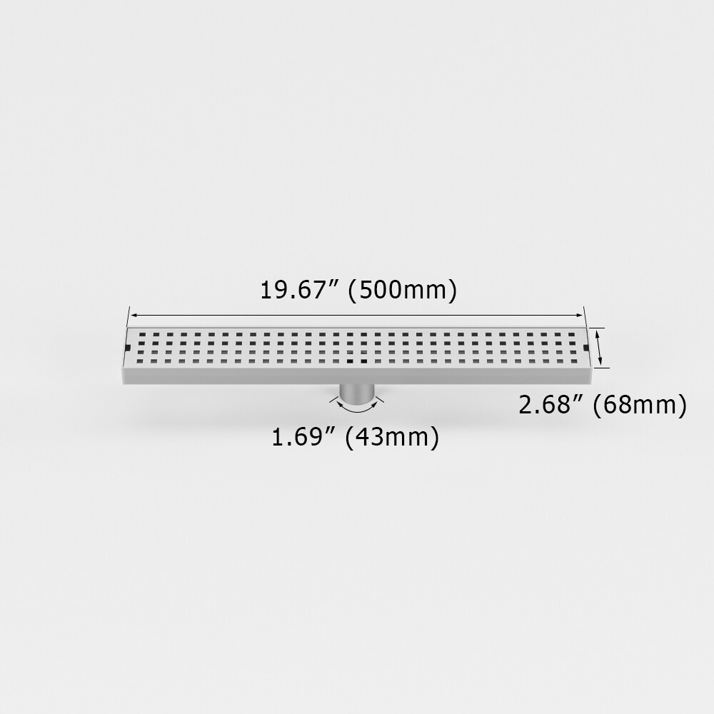 Invisible Linear Shower Floor Drain Square Rectangular Bathroom Stainless Steel