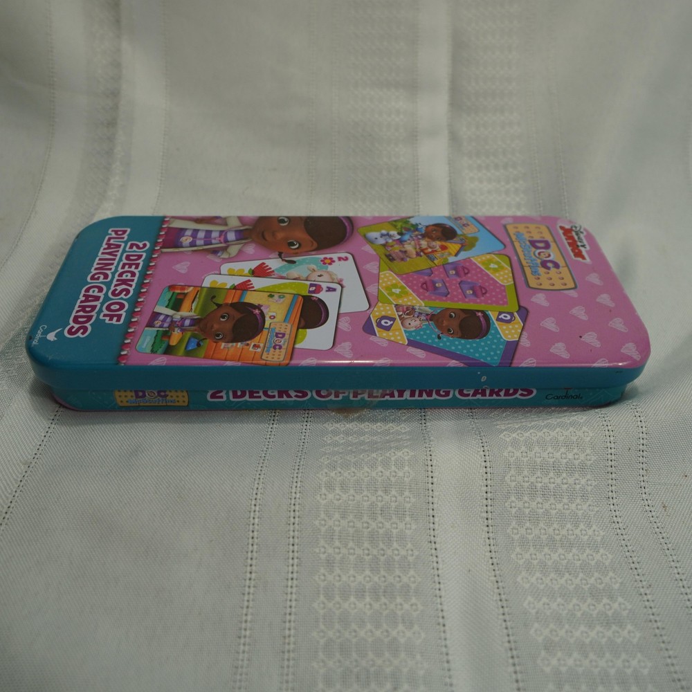 Disney Doc McStuffins 2 Decks Playing Cards Tin Case Cardinal New Disney Junior