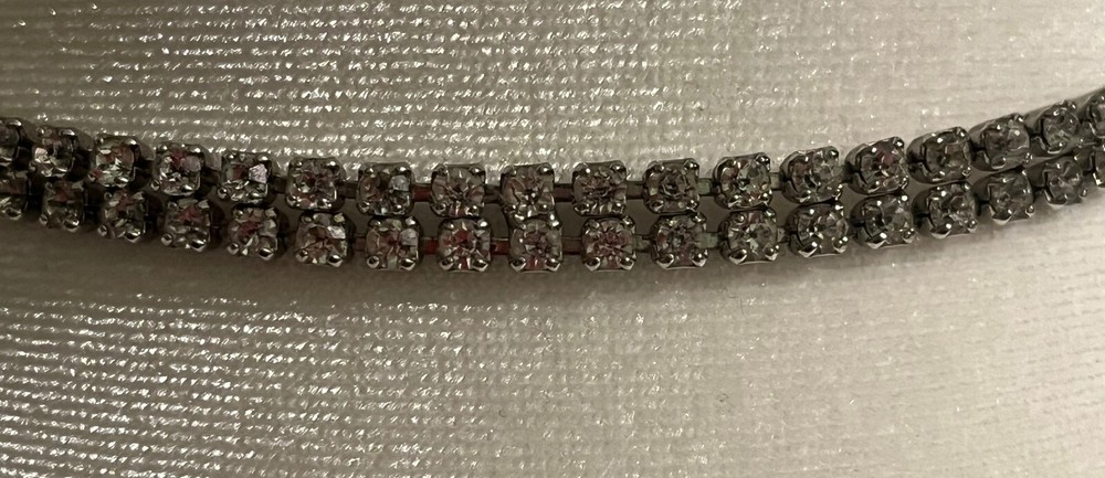 VINTAGE DOUBLE LAYER Square CRYSTALS CHOKER NECKLACE