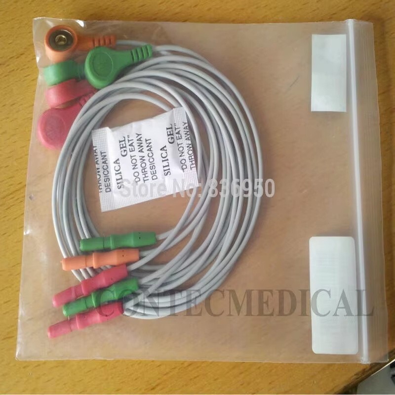 5-Lead ECG Cable for CONTEC TLC9803 Dynamic ECG System - Replacement Wire