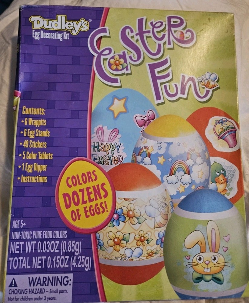 Dudleys Easter Fun Decorating Kit With 5 Colors, Wraps And  Stands, etc.