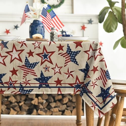4th of July Rectangular Tablecloth 52×70 Inch, 52" x 70" (Rectangular) Beige