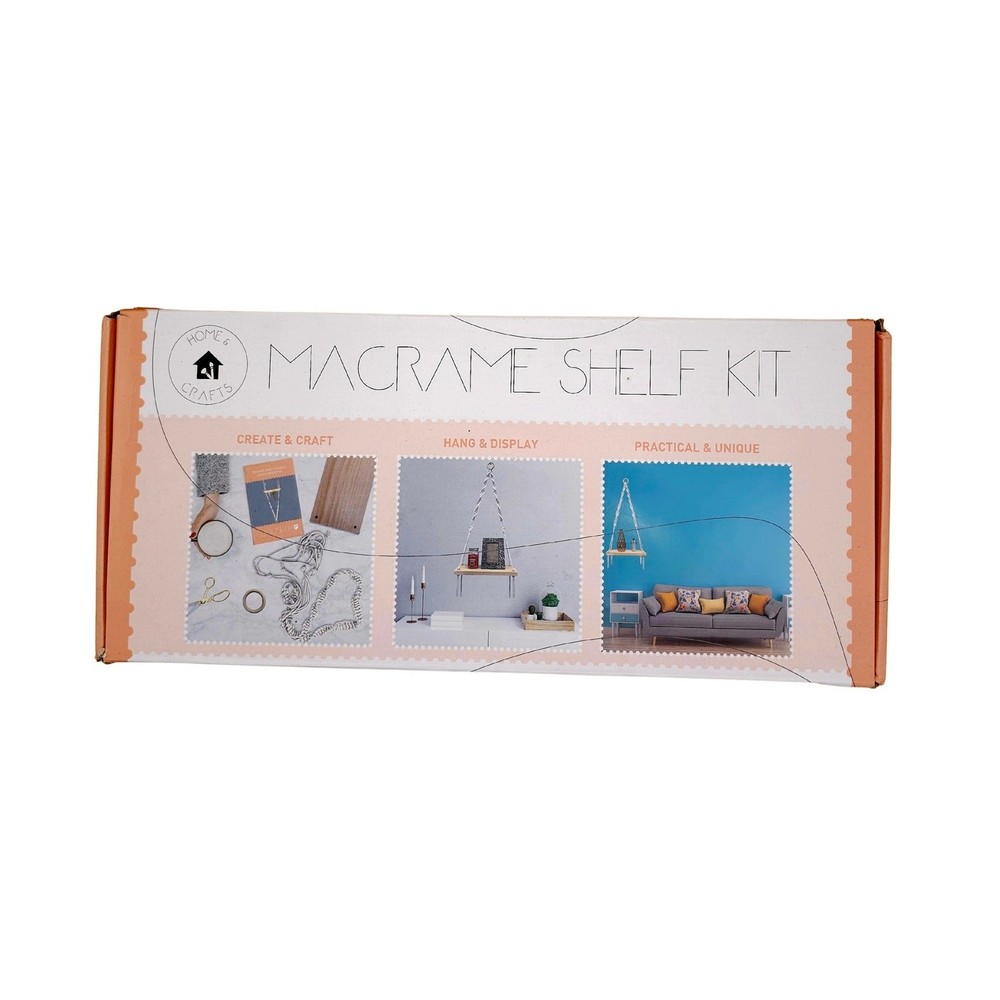 Home Crafts Macrame 16 Inch Shelf Kit 5mm Cord 7mm Hoops With Full Instructions