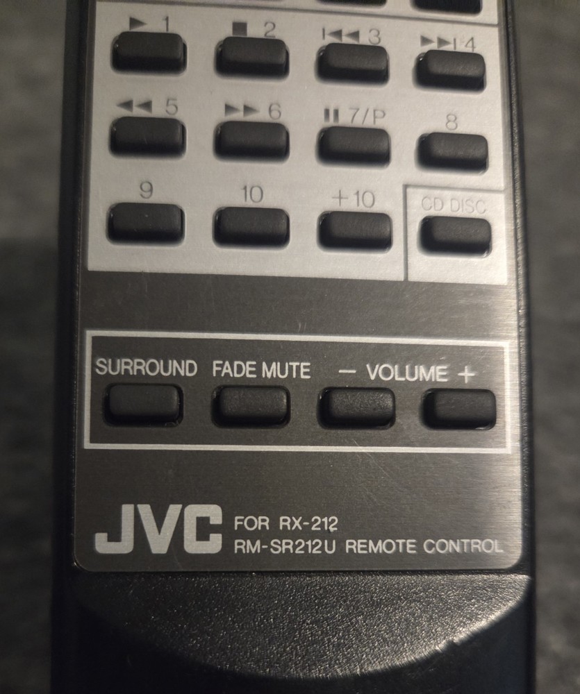 JVC RM-SR212U Remote Control for RX-212 - Working, No Packaging