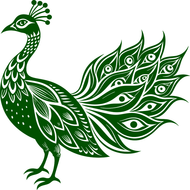 30 Custom Green Noble Peacock Personalized Address Labels