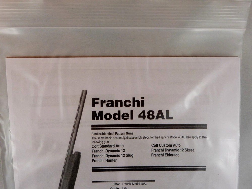 FRANCHI MODEL 48AL SHOTGUN BREAK DOWN INSTRUCTION KIT