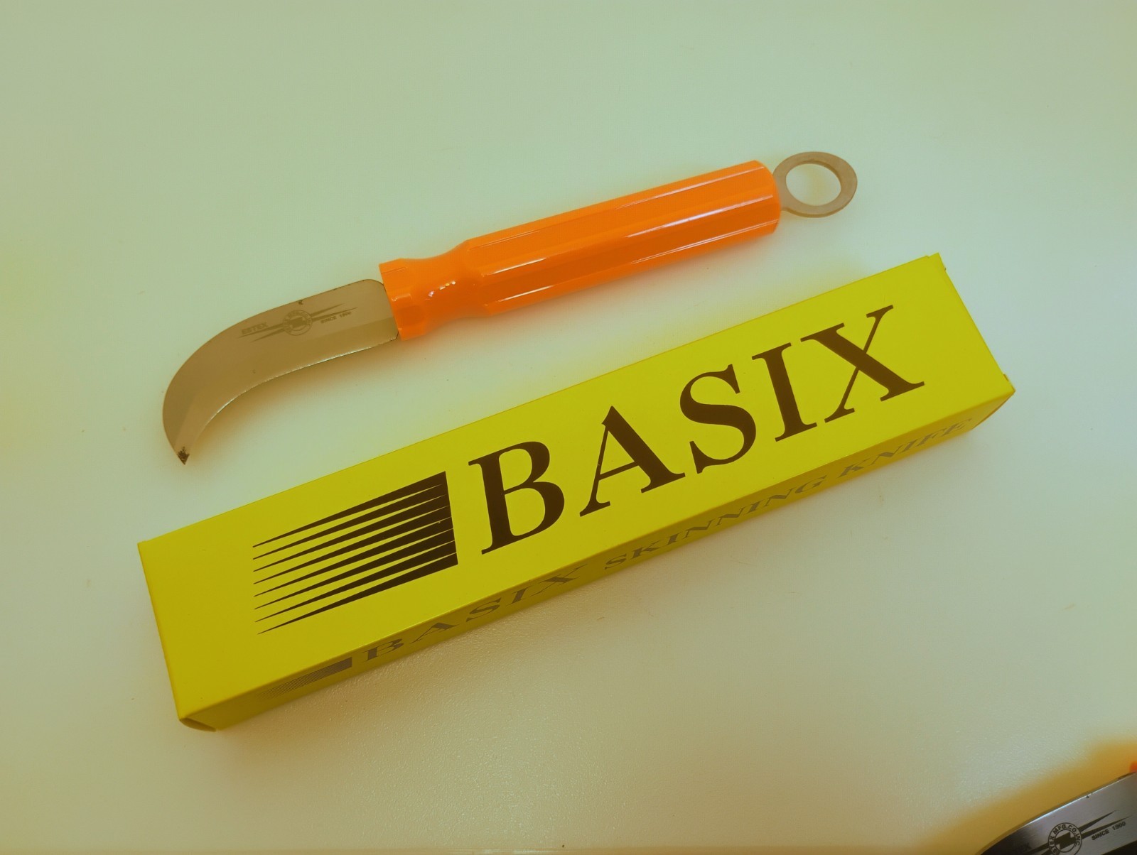 Basix Set (2) Lineman Knives SK50 High Visibility Orange Hang Ring New Old Stock