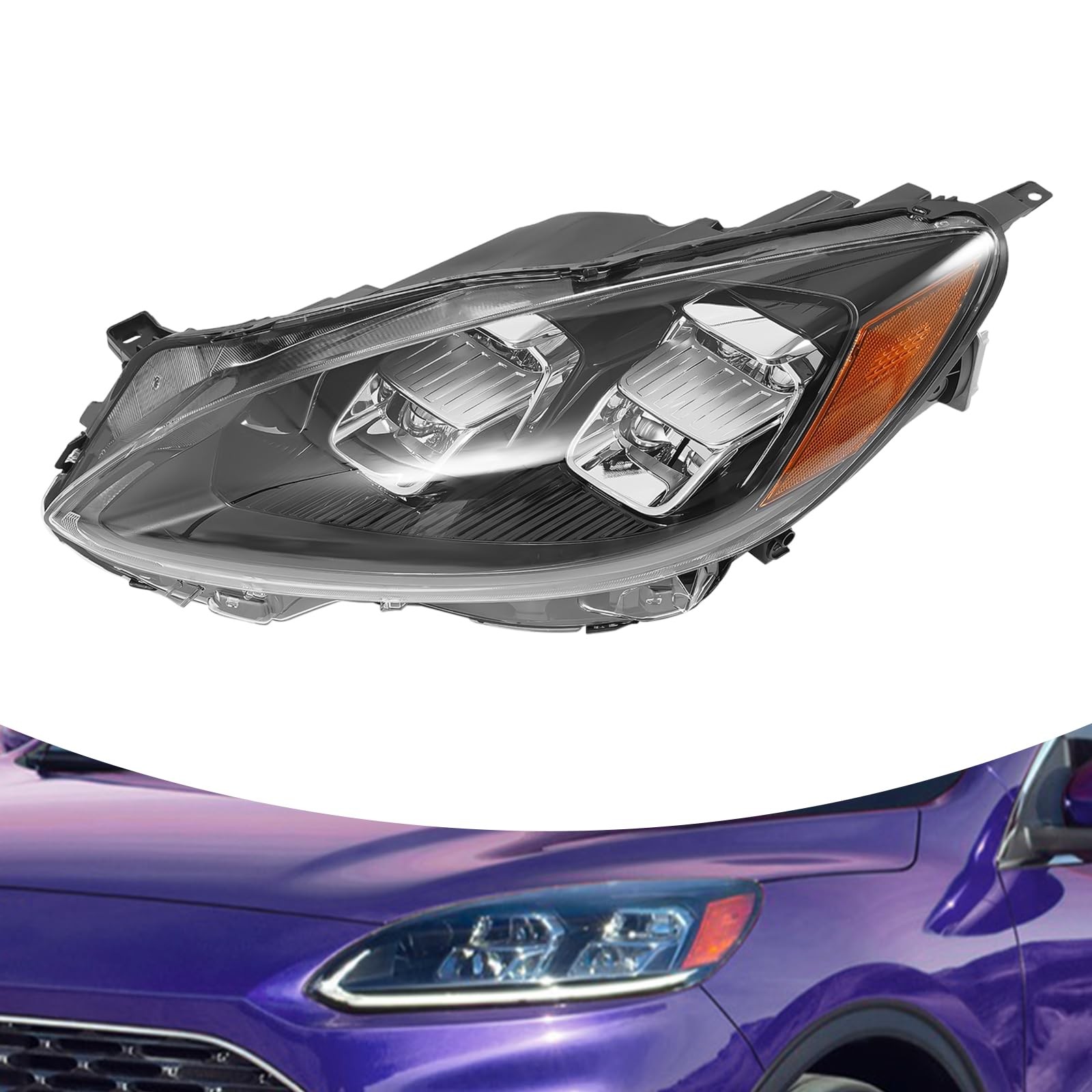 LED Headlight Assembly For 2020-2023Ford Escape SEL Left Side Front Headlights
