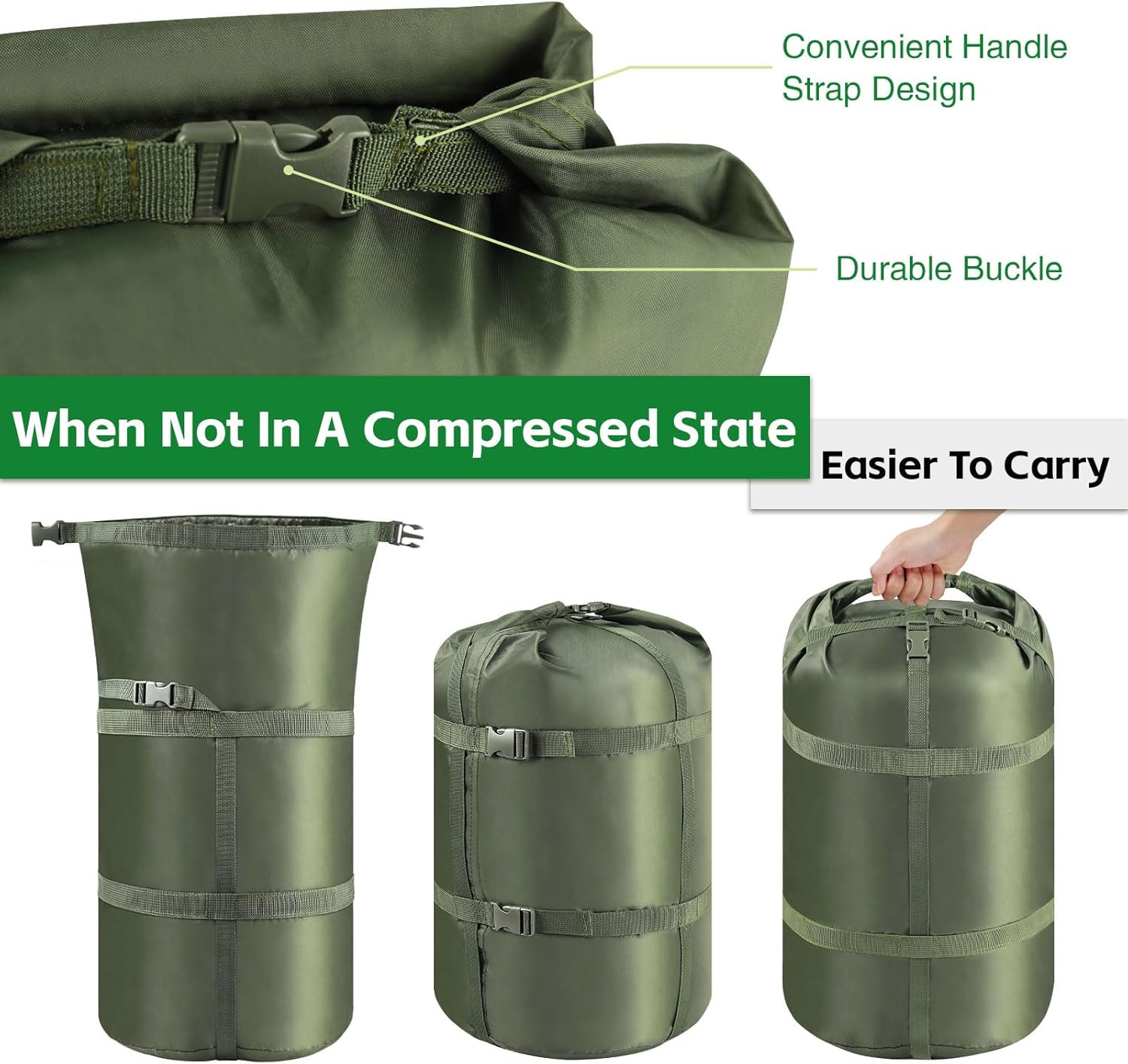 Compression Stuff Sack, Ultralight Portable Sleeping Bag Compression Sack, 15L/2