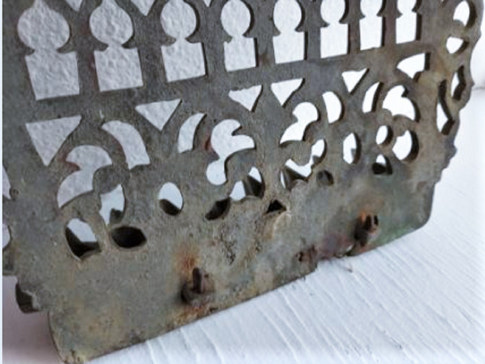 Antique Bronze Primitive Handmade Wall Hanging Menorah