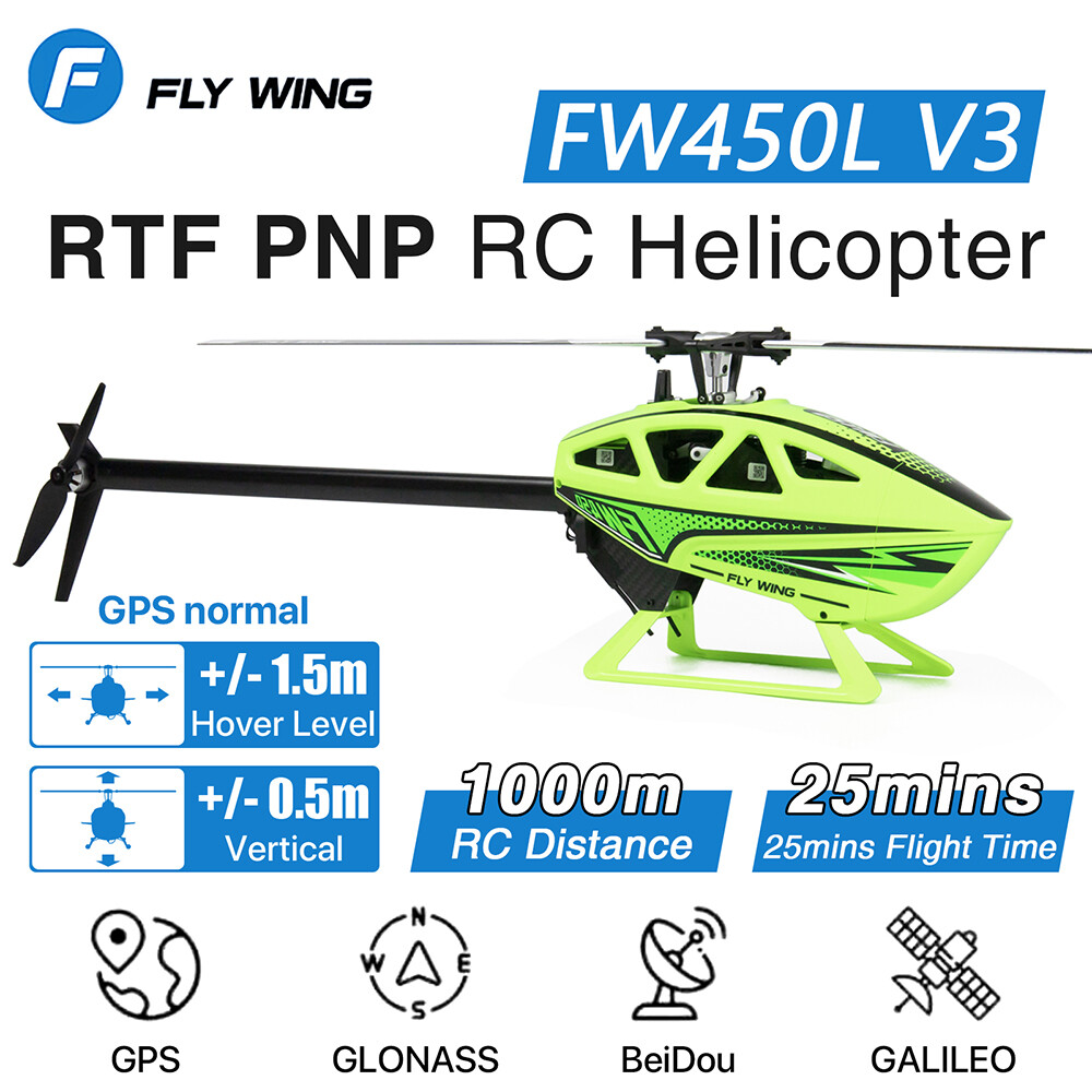 Fly Wing FW450L V3 6CH GPS 3D Automatic Return Transmitter RC Helicopter RTF US