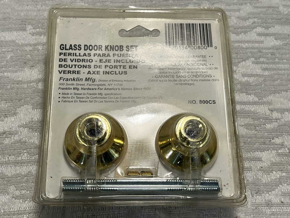 NIB Crystal Glass Door Knobs Franklin Mfg 800CS Sealed - Knobs, spindle & screws