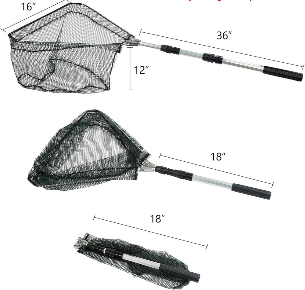 RESTCLOUD Fishing Landing Net with Telescoping Pole Handle