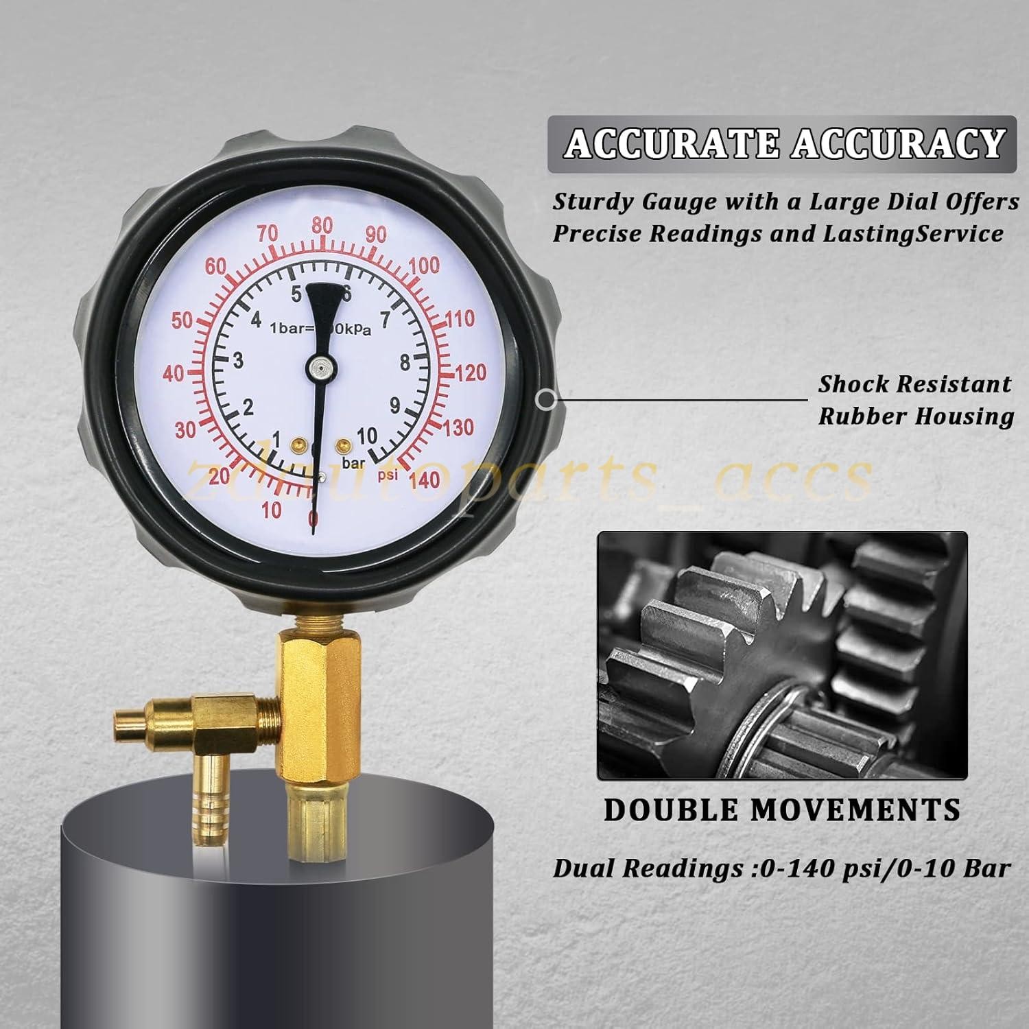 0-140 PSI Fuel Injection Pump Pressure Tester Injector Pump Pressure Gauge Set