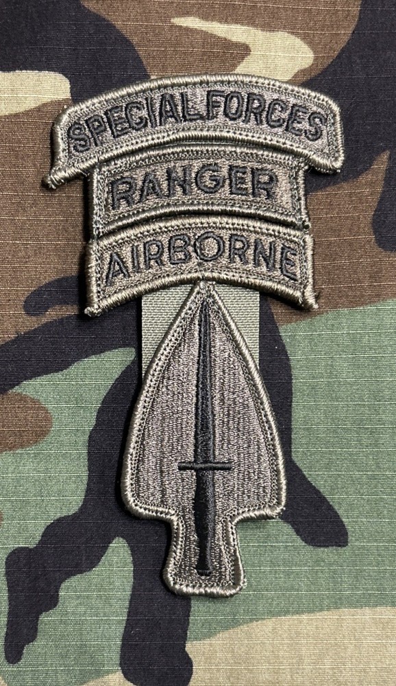 US Army USASOC Patch SF/Ranger Tab BDU w/ Hook Special Operations Command OD