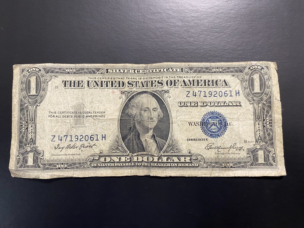1935E RARE ERROR DOLLAR BILL SILVER CERTIFICATE