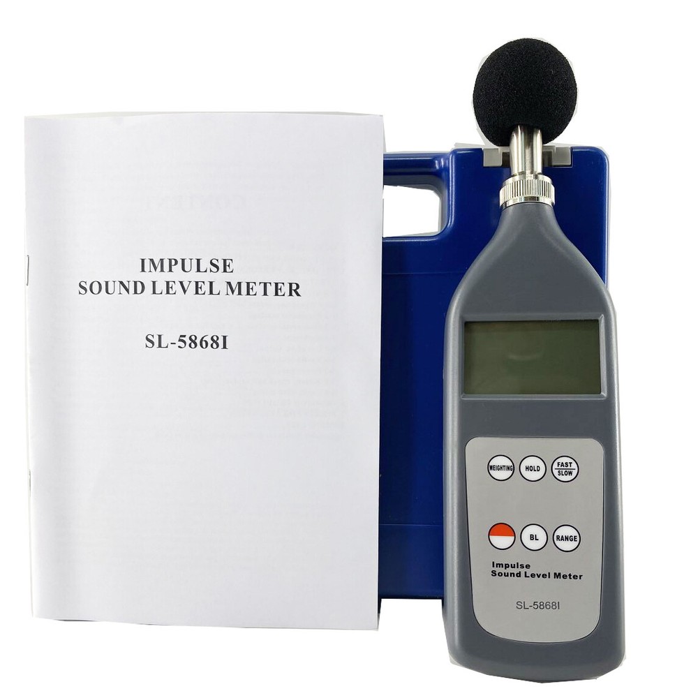 Impulse Sound Level Meter Tester with Range 25dB~130dB(A) Large Screen Display