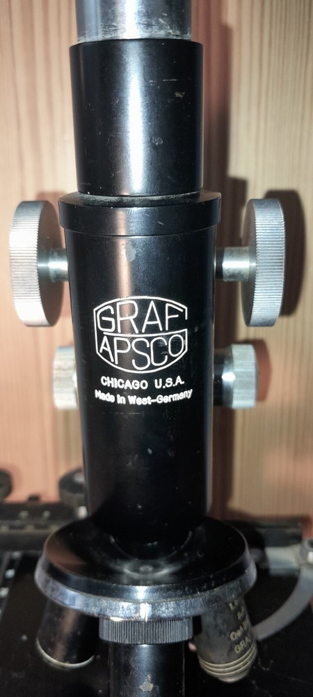 Vintage GRAF APSCO Microscope West Germany