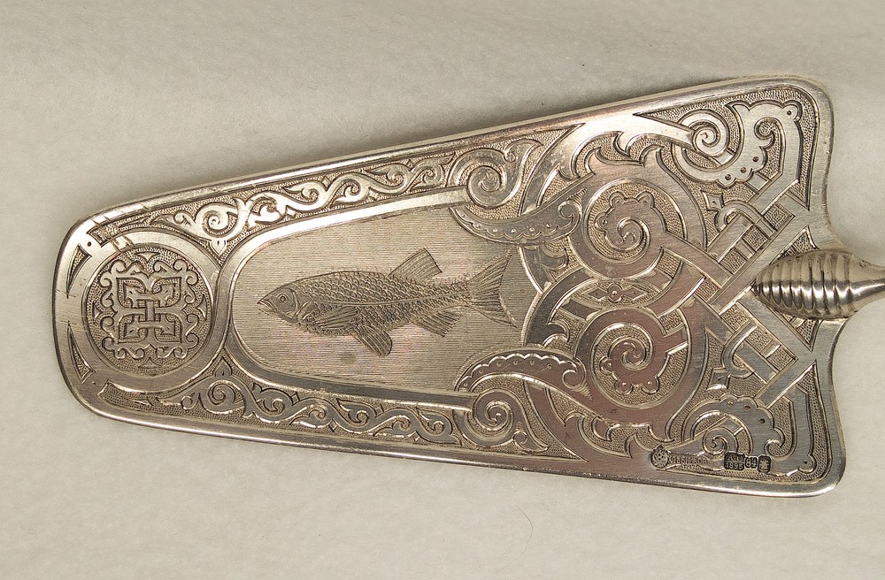 Antique Russian 84 Silver Ivan Khlebnikov Fish Server