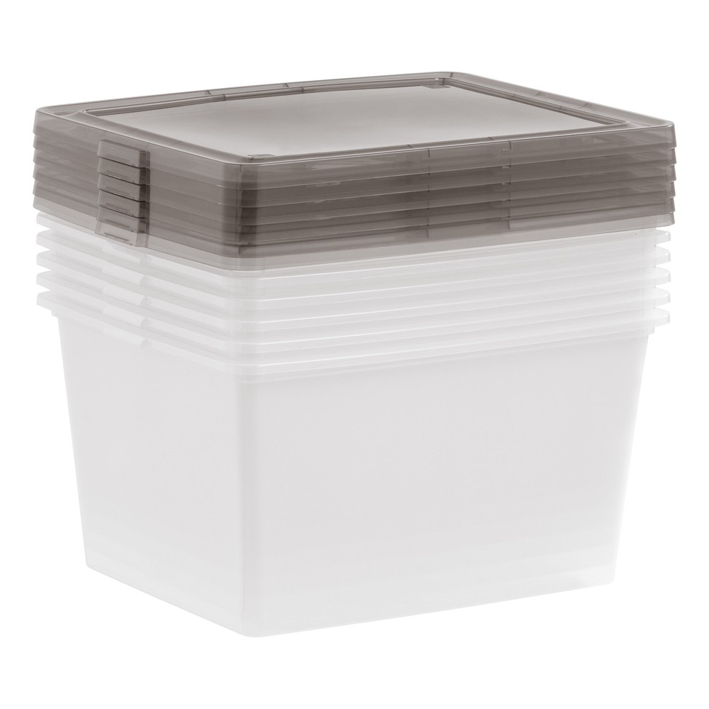 17 Qt. Plastic Storage Bins with Lids, Clear, Stackable Totes, Containers 8Pk