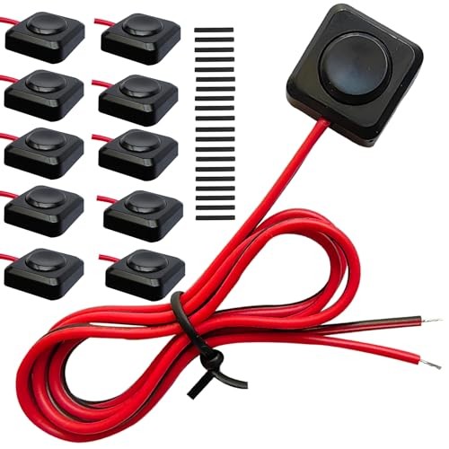 10PCS Momentary Push Button Switch 12v with 13.5 (10-PACK) Momentary Switch