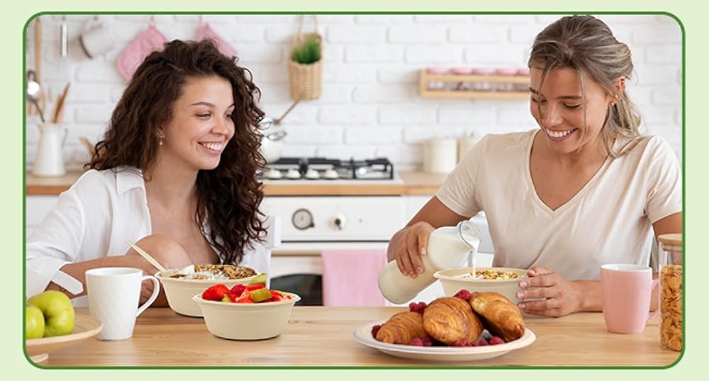 Disposable Paper Plates Set postable Srcane Plates, Bowls,