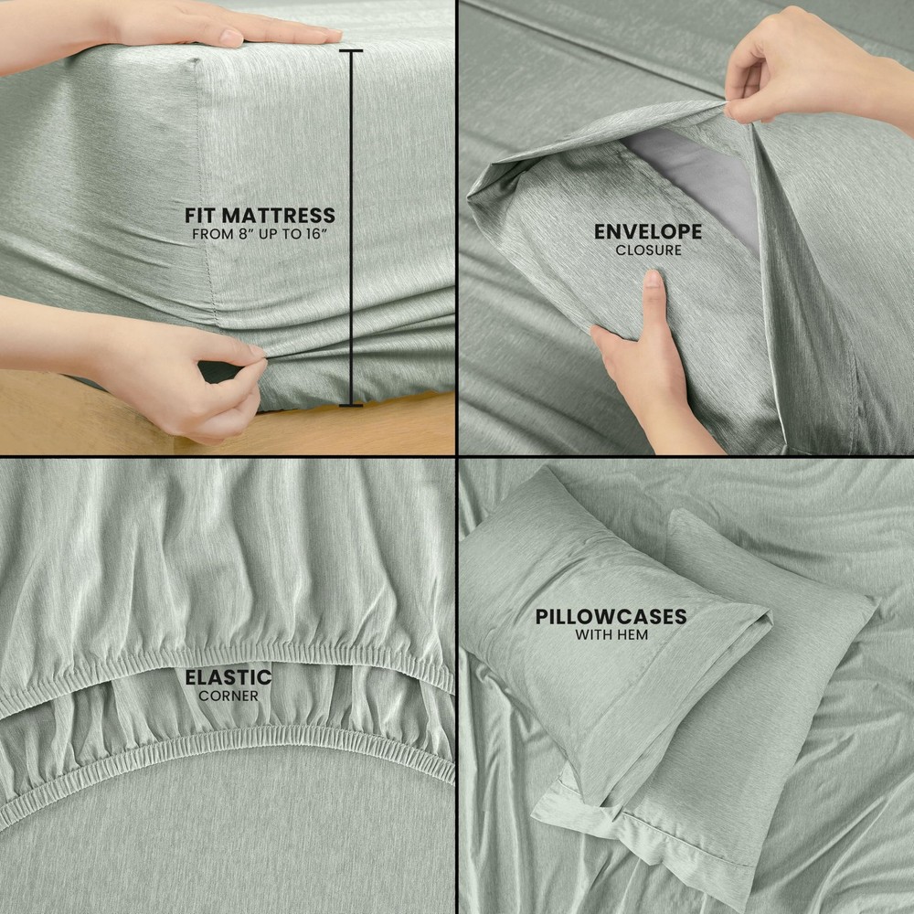 Utopia Bedding Queen Sheet Set – 4 Piece Bed Sheets for Queen Size Bed, Soft ...