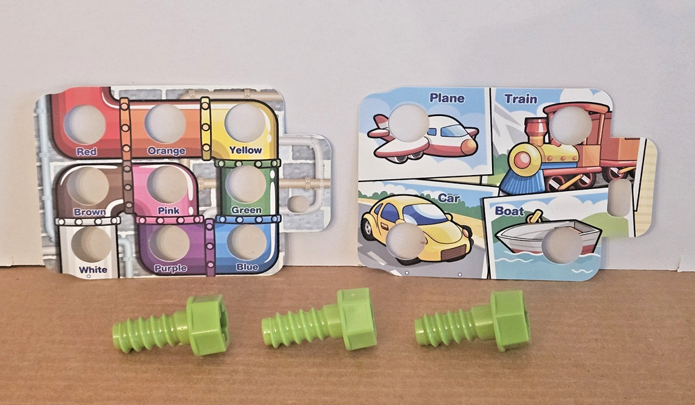 Vtech Drill & Learn Toolbox Replacement 2 Cards + 3 Green Bolts