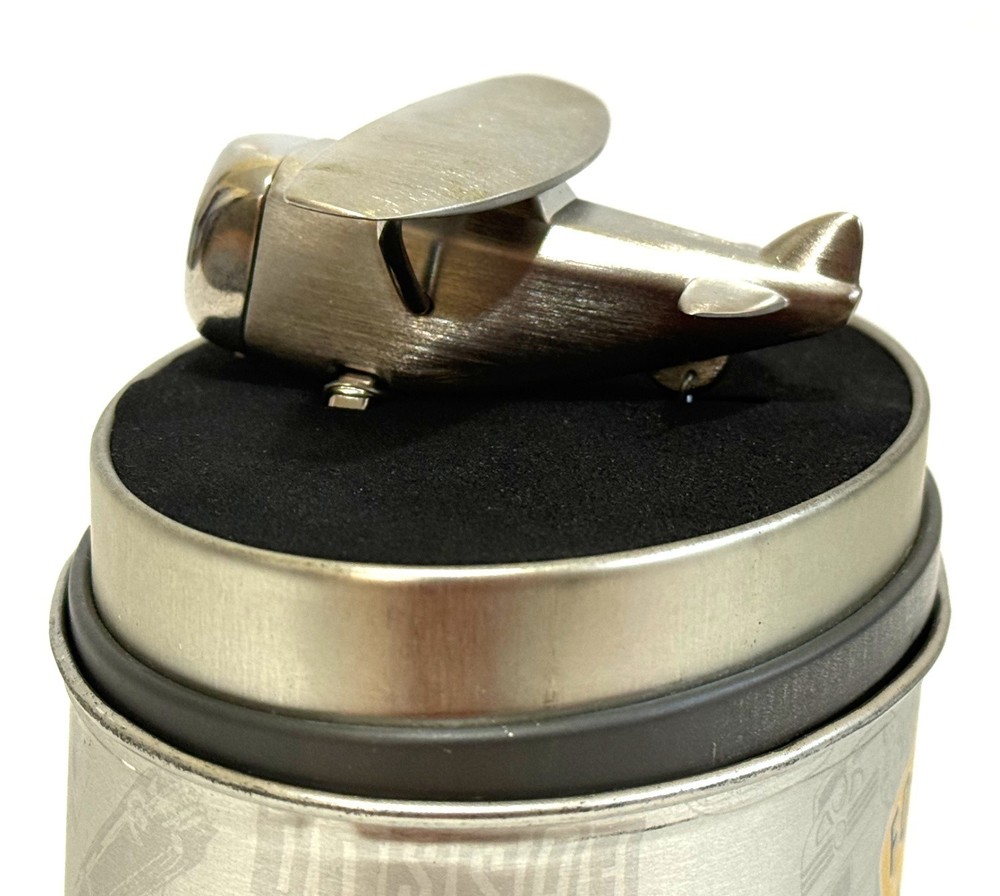NICE Authentic Fossil Limited Edition Timepiece Airplane Desktop Clock Silver