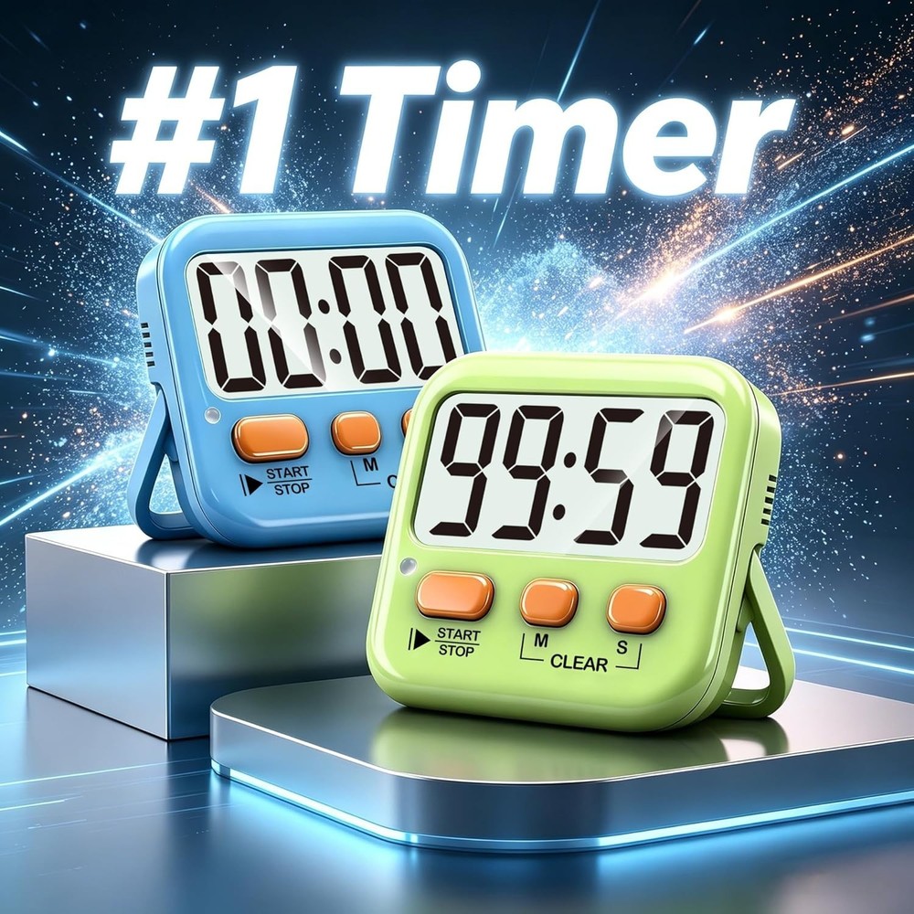 Reliable 2 Pack Digital Timers with Memory & Easy Controls for Timely Cooking