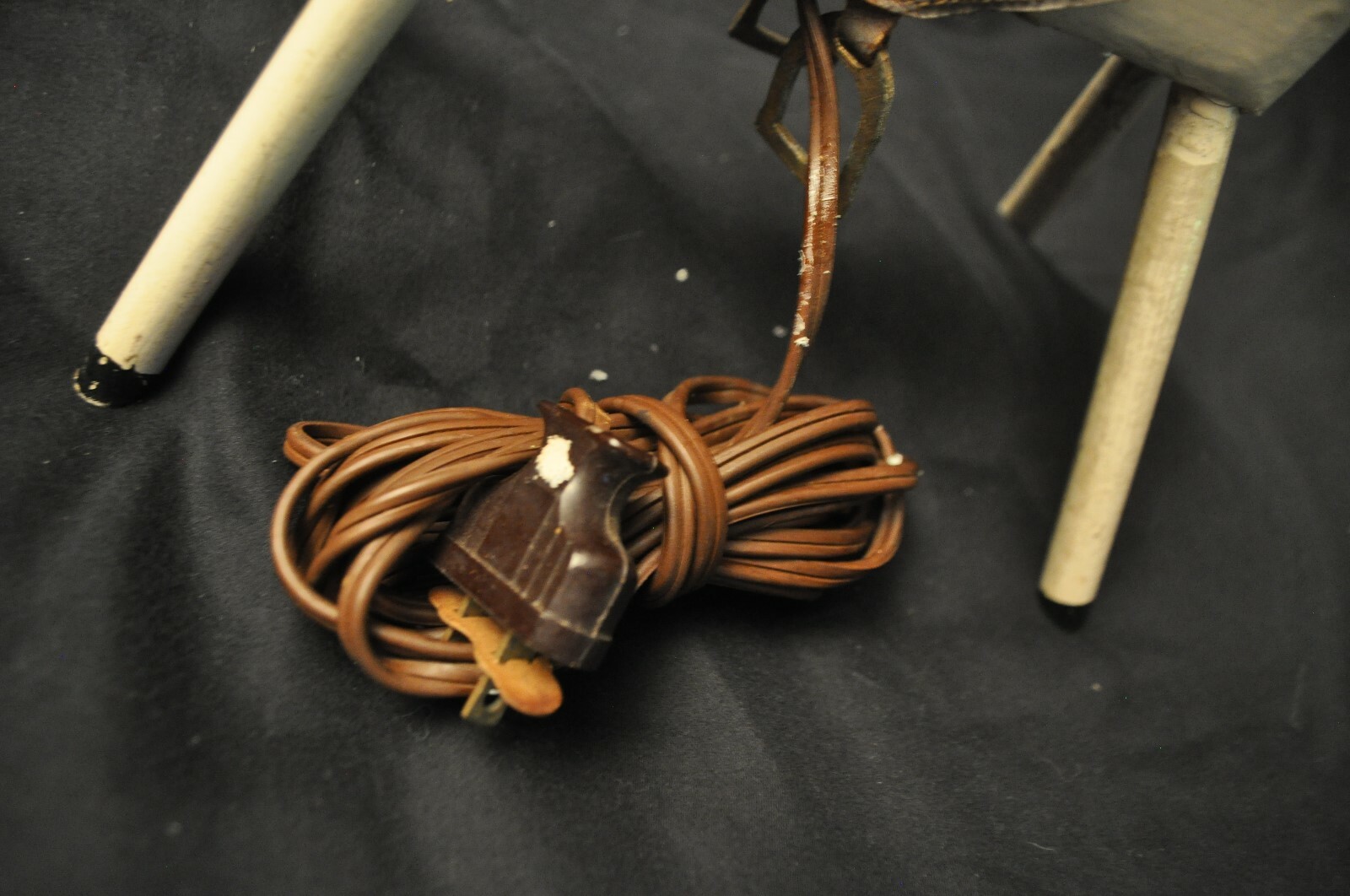 Wood White Horse / Pony Lamp Vintage / Antique w/ Leather Saddle