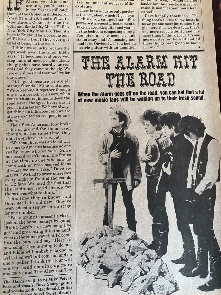 The Alarm, Full Page Vintage Clipping, a