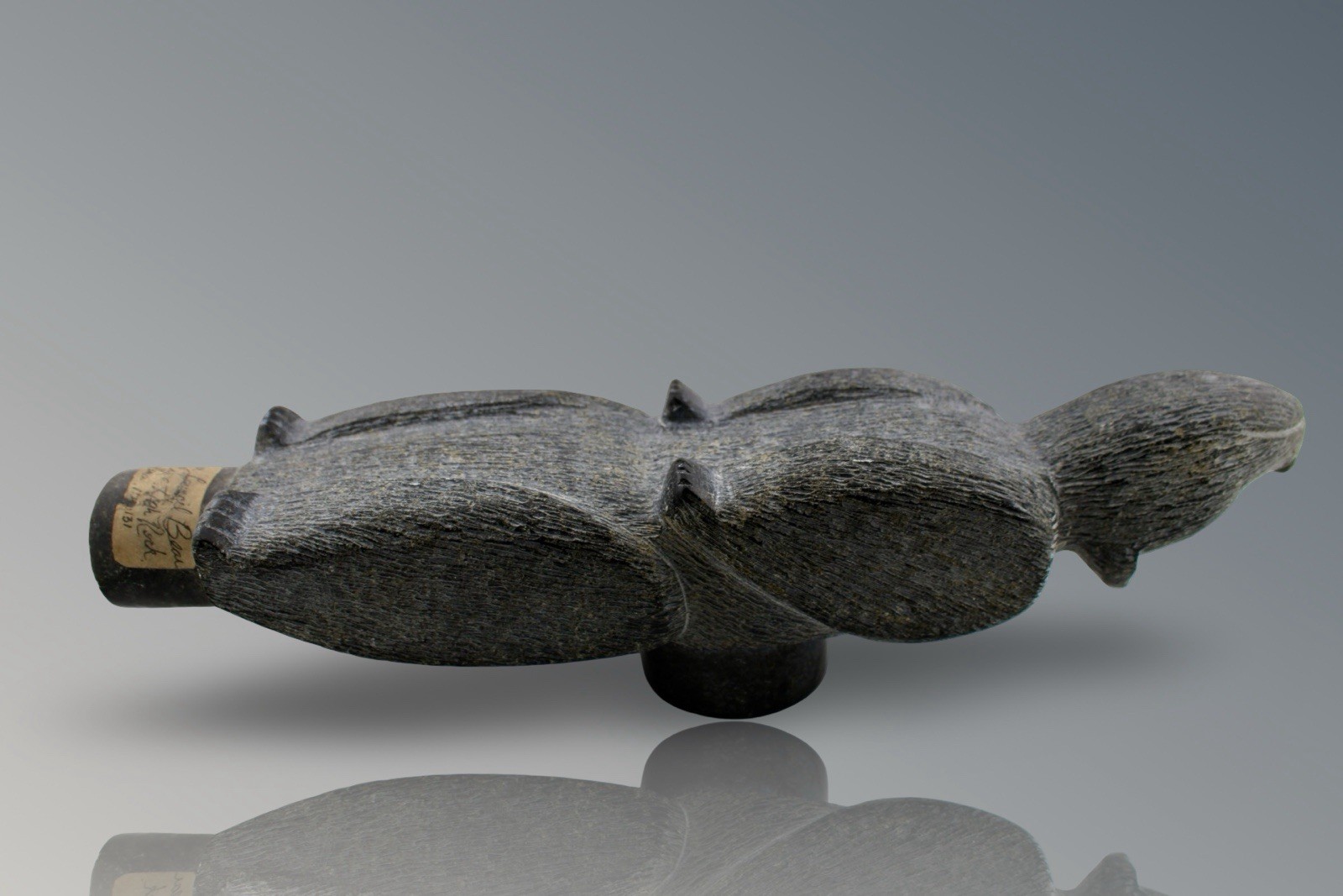 Cherokee Council Bear Effigy Pipe Late 19th Century NC High Rock 13” Long