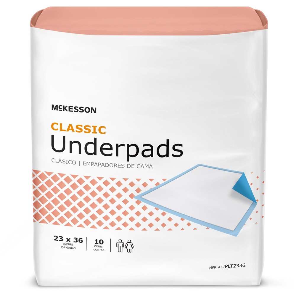 50 Ct McKesson Light Absorbency Disposable Underpads 23"c36"