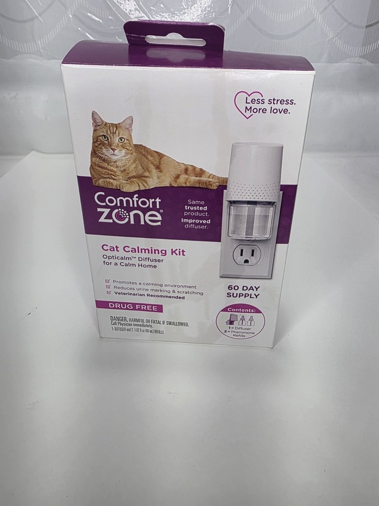 Comfort Zone Cat Calming Kit Opticalm Diffuser w/1 Refills 30 Day Supply (Read)