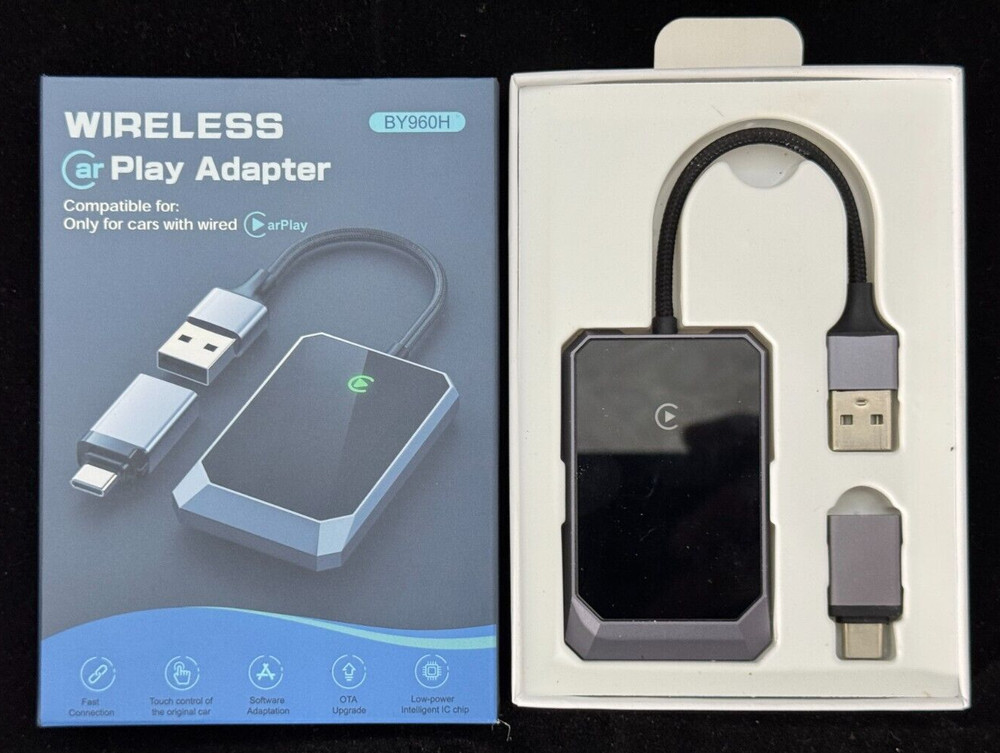 Wireless Car Play Adapter Model BY960H - TESTED.  IT WORKS.