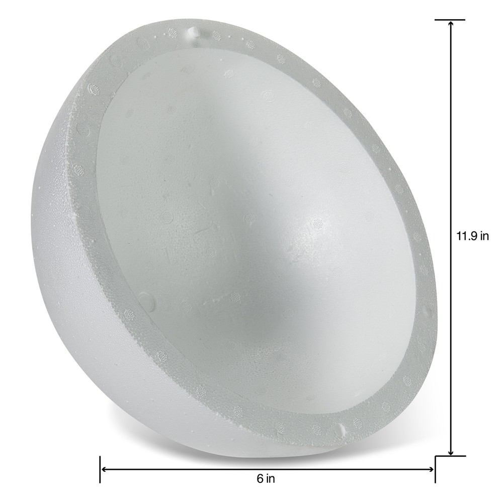 Smooth Hollow Half Styrofoam Ball 12"