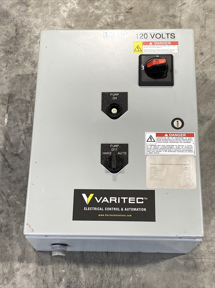 Varitec Solutions￼ ElectricCal  Control & AutoMotion￼ Pump Panel 1/3 Hp 120v New