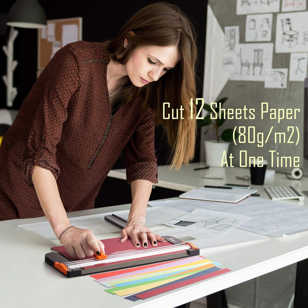 A4 Paper Cutter 12 Inch Titanium Paper Trimmer Scrapbooking Tool with Automatic