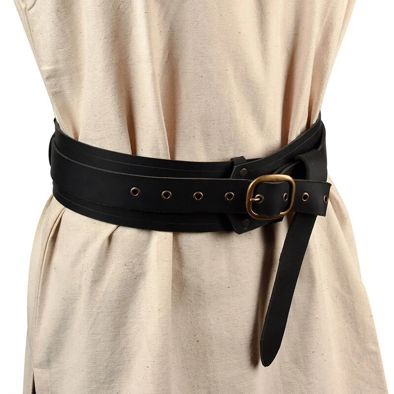 Buckle Waist Leather SCA LARP Belt Viking Renaissance Cosplay Medieval Costume