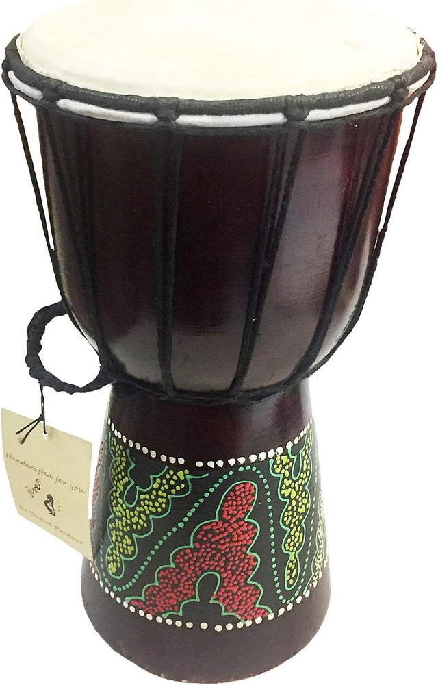 Djembe Drum – Hand Carved African Drum, Bongo Congo Style – Solid Mahogany with