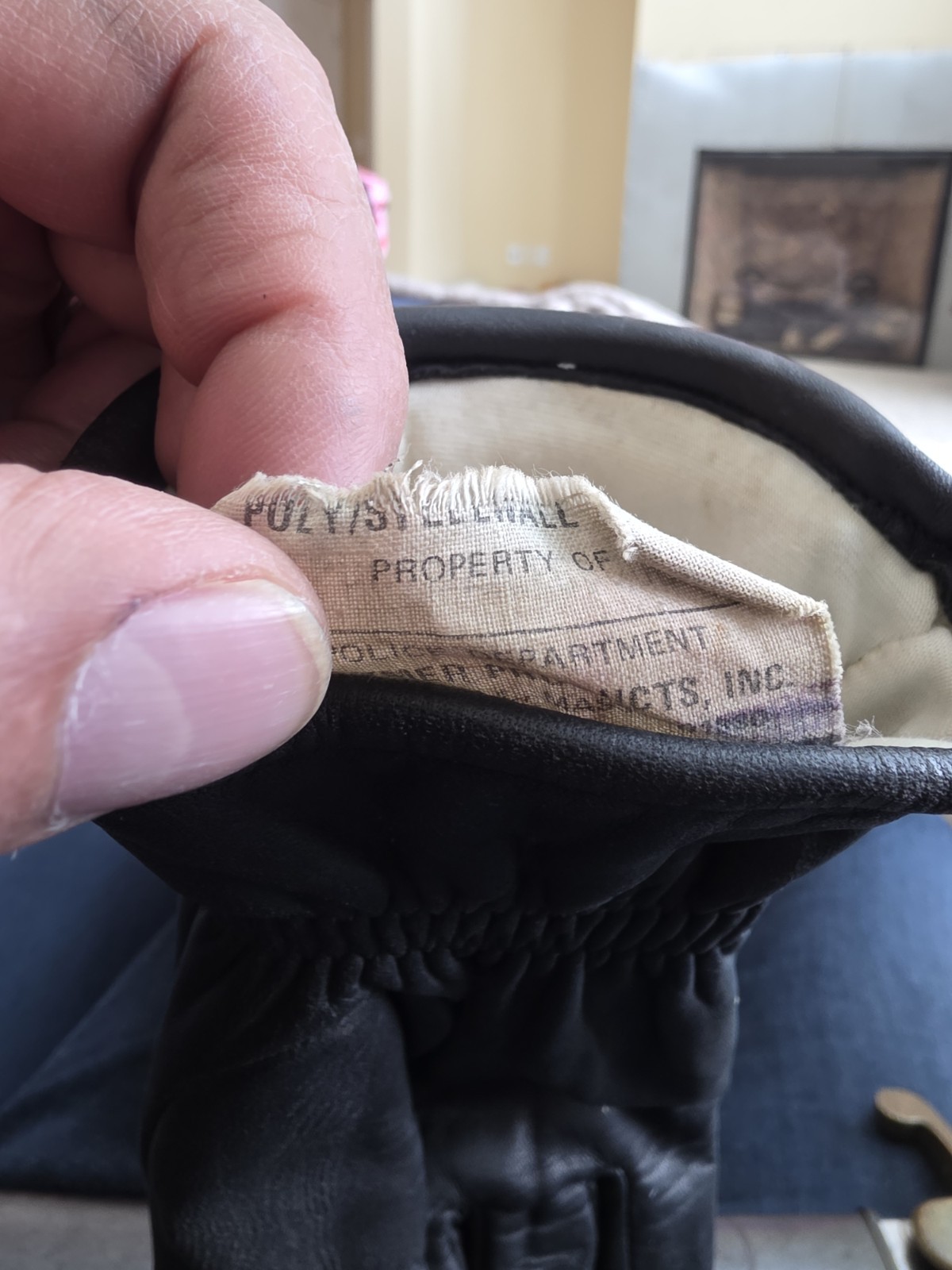 ANTIQUE GENUINE POLICE SAP GLOVES Museum Display Quality